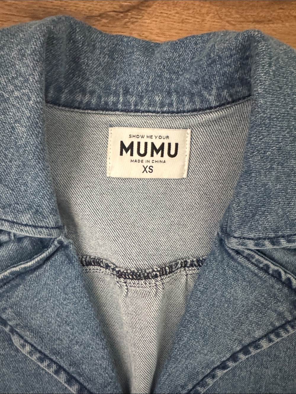 Show Me Your MuMu Light Wash Denim Mini Dress with Braided Belt - Picture 7 of 8